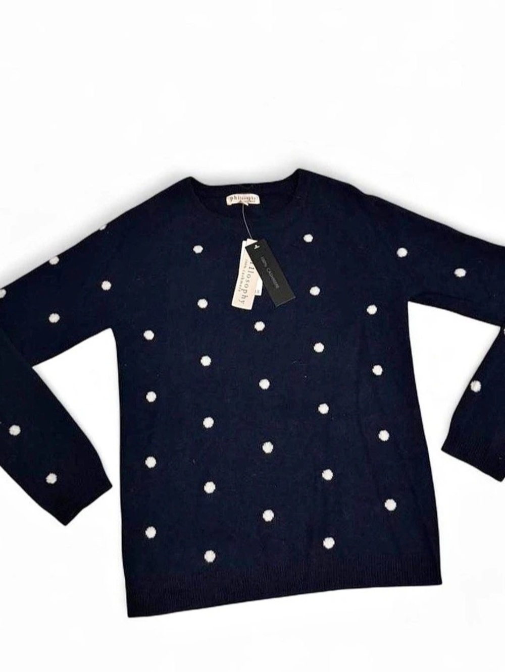 Philosophy Cashmere Polka Dot Sweater Size XS NWT
